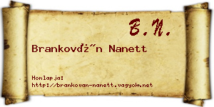 Brankován Nanett névjegykártya